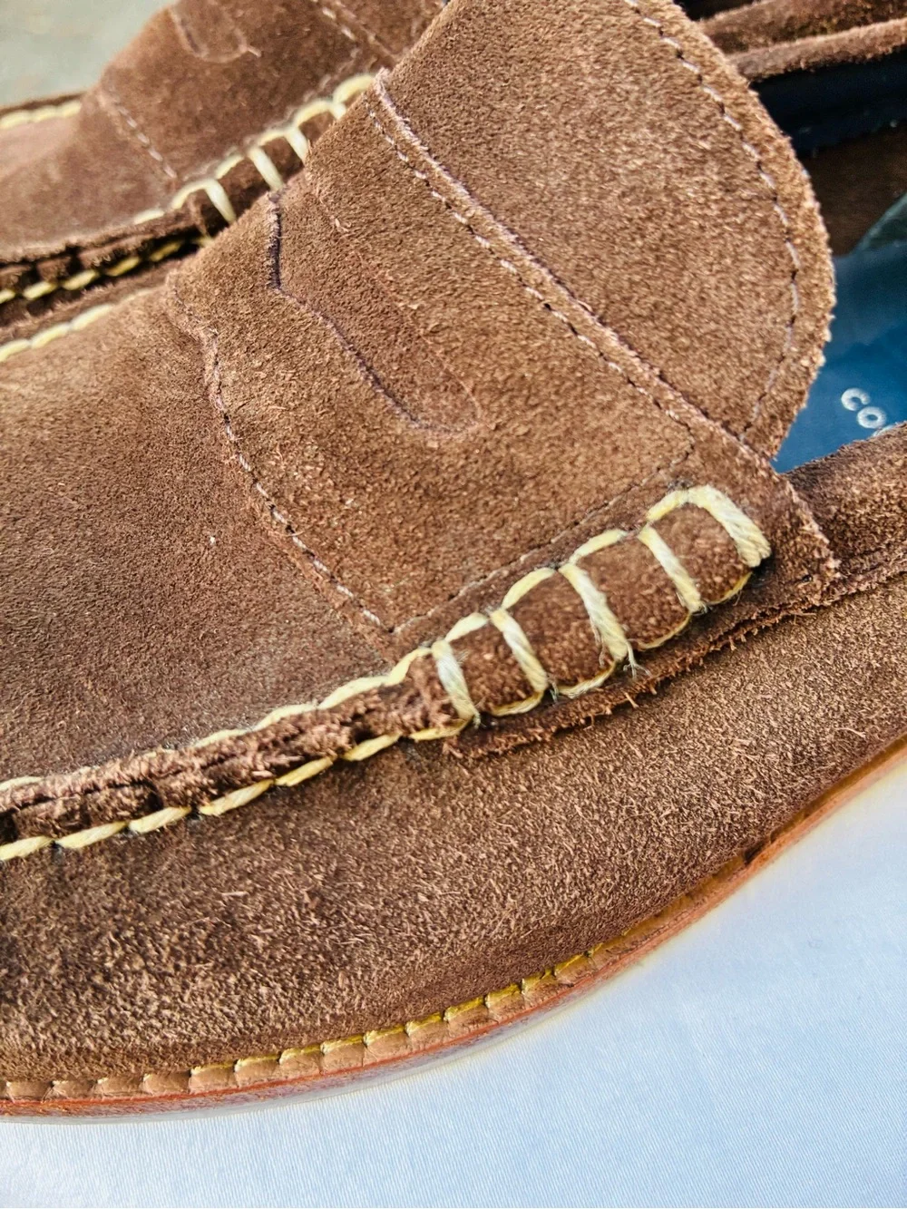 Cole Haan Pinch Brown Suede Penny Loafers, Size 7